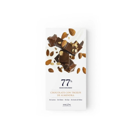 Chocolate 77% Cacao con Almendras y AOVE | Ecológico | Casa Higón