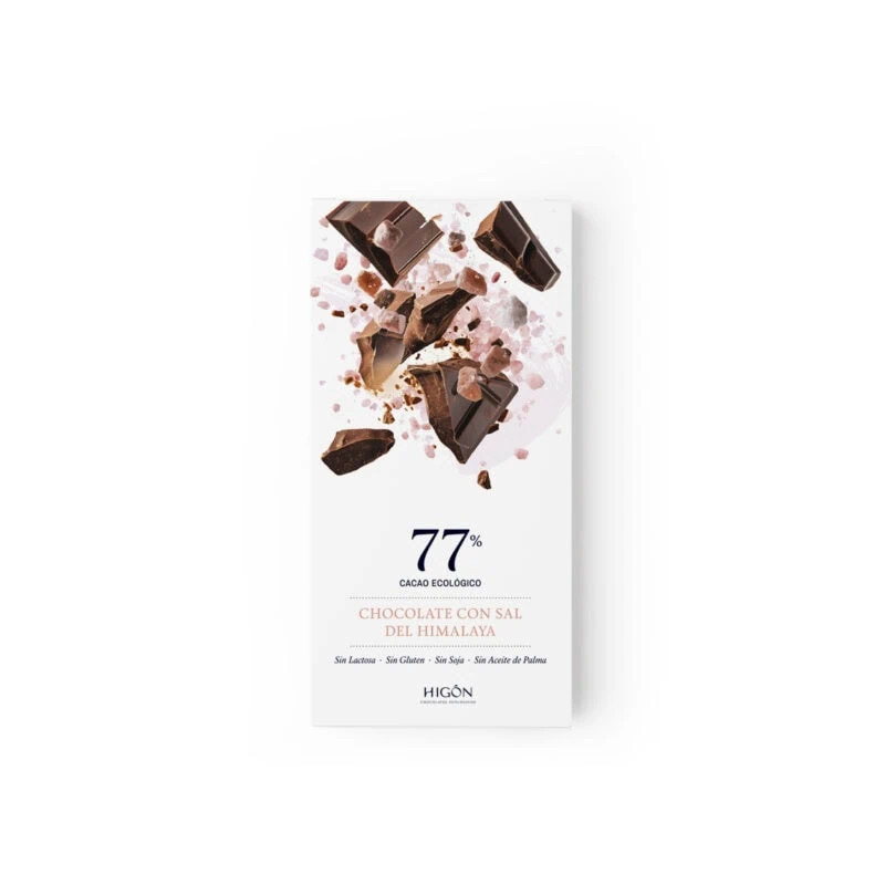 Chocolate 77% Cacao con Flor de Sal del Himalaya y AOVE